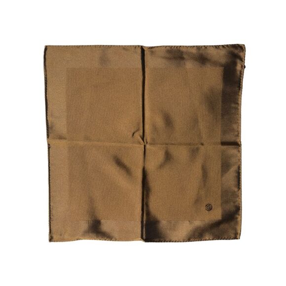 Dolce & Gabbana Brown Logo Silk Men Square Handkerchief Men's Scarf